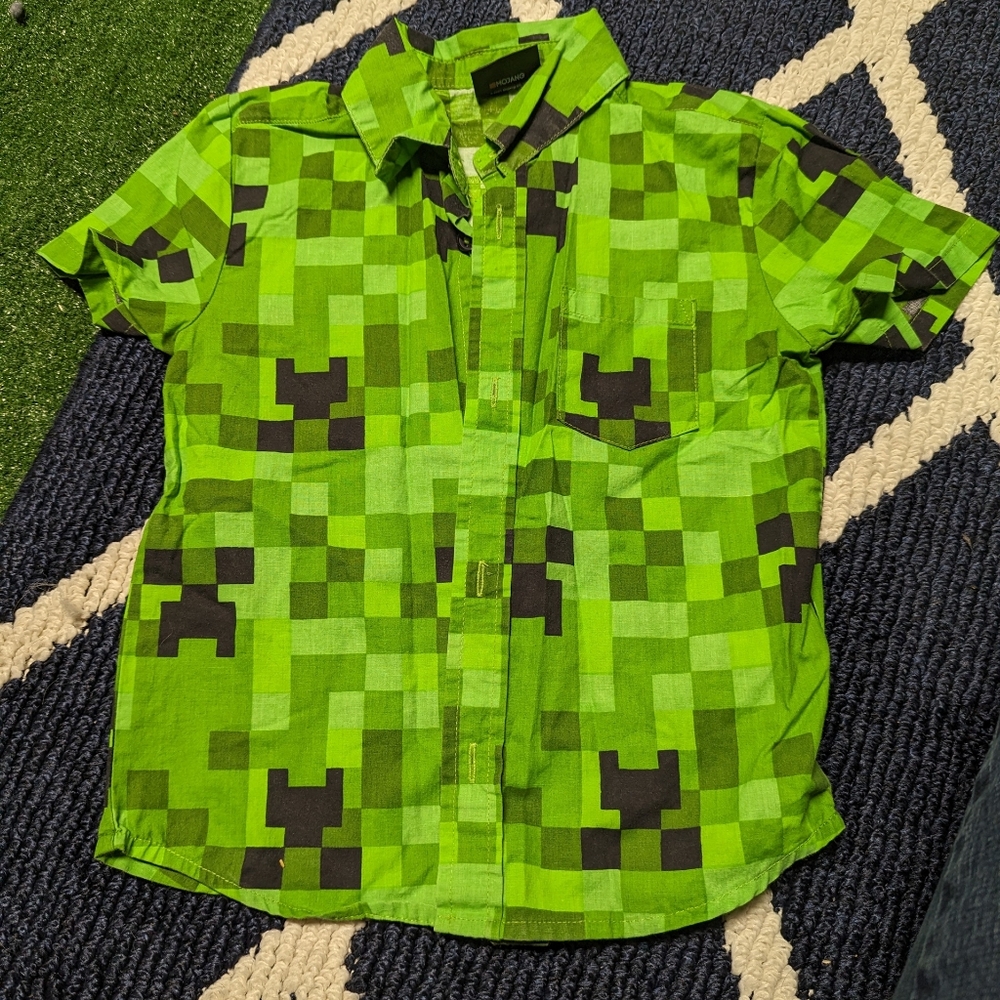 Minecraft creeper dress shirt